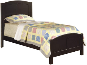 English Elm Black Full Size Bed - Youth Bedroom Rubberwood Frame with Unique Carved Arch Headboard & Footboard, Sleek Elegance B011S01984
