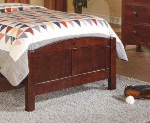 English Elm Cherry Full Size Bed Frame with Carved Headboard & Footboard in Dark Oak/Cherry Finish, Rubberwood Elegance B011S01983