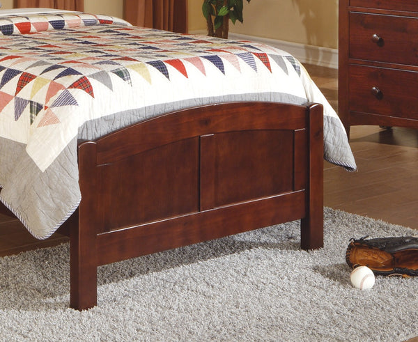 English Elm Cherry Full Size Bed Frame with Carved Headboard & Footboard in Dark Oak/Cherry Finish, Rubberwood Elegance B011S01983