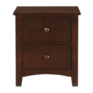 English Elm Dark Oak Finish Nightstand 2-Drawers Pine Veneer Mdf Wooden 1 Piece Modern Nightstand