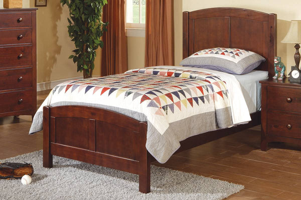 English Elm Cherry Full Size Bed Frame with Carved Headboard & Footboard in Dark Oak/Cherry Finish, Rubberwood Elegance B011S01983