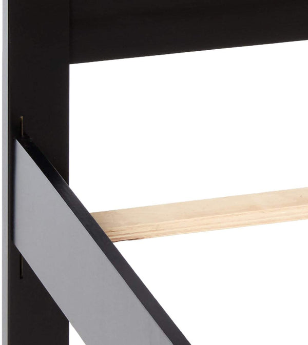 English Elm Black Full Size Bed - Youth Bedroom Rubberwood Frame with Unique Carved Arch Headboard & Footboard, Sleek Elegance B011S01984