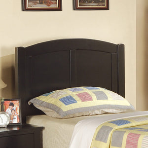 English Elm Black Full Size Bed - Youth Bedroom Rubberwood Frame with Unique Carved Arch Headboard & Footboard, Sleek Elegance B011S01984