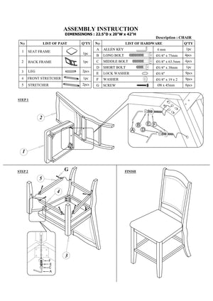 English Elm Dark Brown Wood Counter Height Chairs Set of 2 with Faux Leather Seats and Curved Legs for Kitchen Dining HS00F1346-ID-AHD