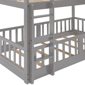 English Elm Twin Over Kids Bunk Bed with Slide Ladder White Pine Frame Safe Sleep LT000009AAE