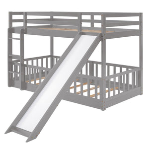 English Elm Twin Over Kids Bunk Bed with Slide Ladder White Pine Frame Safe Sleep LT000009AAE