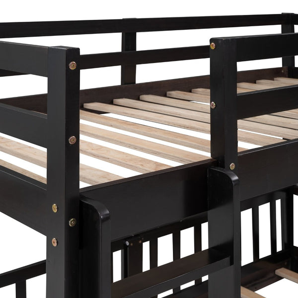 English Elm Twin Over Kids Bunk Bed with Slide Ladder White Pine Frame Safe Sleep LT000009AAP