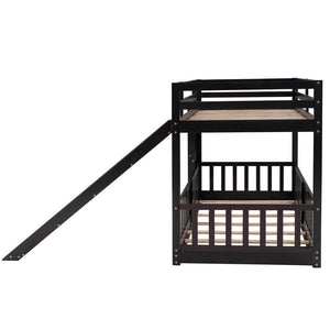 English Elm Twin Over Kids Bunk Bed with Slide Ladder White Pine Frame Safe Sleep LT000009AAP