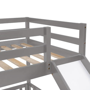 English Elm Twin Over Kids Bunk Bed with Slide Ladder White Pine Frame Safe Sleep LT000009AAE