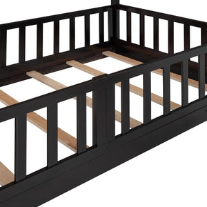 English Elm Twin Over Kids Bunk Bed with Slide Ladder White Pine Frame Safe Sleep LT000009AAP
