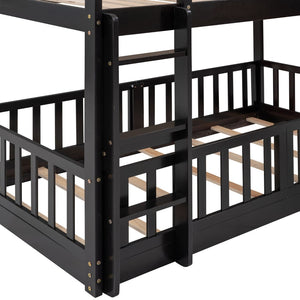 English Elm Twin Over Kids Bunk Bed with Slide Ladder White Pine Frame Safe Sleep LT000009AAP