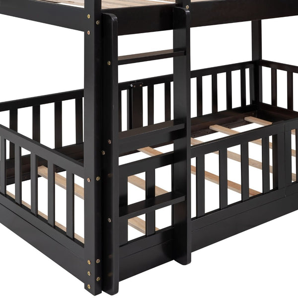 English Elm Twin Over Kids Bunk Bed with Slide Ladder White Pine Frame Safe Sleep LT000009AAP