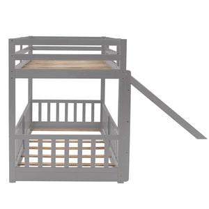 English Elm Twin Over Kids Bunk Bed with Slide Ladder White Pine Frame Safe Sleep LT000009AAE