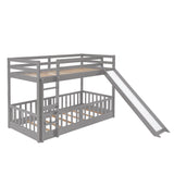 Twin over Twin Bunk Bed with Slide & Ladder