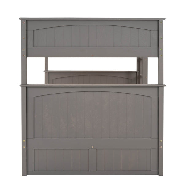 English Elm Full Over Bunk Bed with Trundle Solid Pine Wood Kids Bedroom Sleeper LT000044AAN
