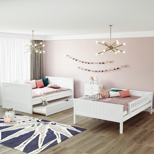 English Elm Full Over Bunk Bed with Trundle Solid Pine Wood Kids Bedroom Sleeper LT000044AAK-1