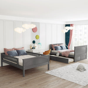 English Elm Full Over Bunk Bed with Trundle Solid Pine Wood Kids Bedroom Sleeper LT000044AAN-1
