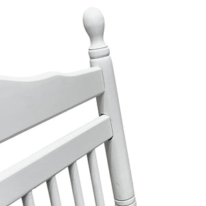 English Elm BALCONY Solid Wood Adult Rocking Chair White — Wide Seat & Armrests, Sturdy Slatted Back, 280lb Capacity W49540379