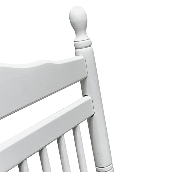 English Elm BALCONY Solid Wood Adult Rocking Chair White — Wide Seat & Armrests, Sturdy Slatted Back, 280lb Capacity W49540379