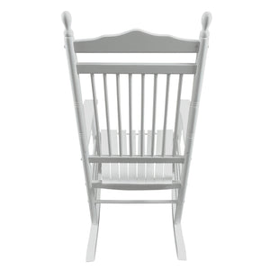 English Elm BALCONY Solid Wood Adult Rocking Chair White — Wide Seat & Armrests, Sturdy Slatted Back, 280lb Capacity W49540379