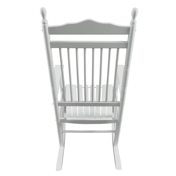 English Elm BALCONY Solid Wood Adult Rocking Chair White — Wide Seat & Armrests, Sturdy Slatted Back, 280lb Capacity W49540379