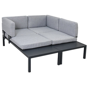 English Elm Topmax Outdoor Aluminum Patio Sectional Set with Integrated End Tables and Coffee Table WF285249AAE