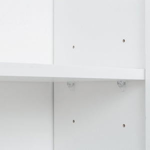 English Elm 70.87" Wardrobe Kitchen Cabinet with 6 Doors, 1 Drawer & Open Shelf — Durable Melamine MDF Storage Solution White W331S00058