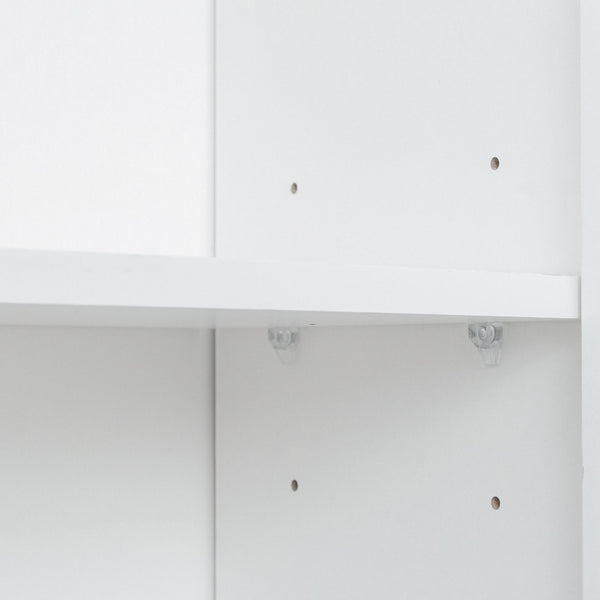 English Elm 70.87" Wardrobe Kitchen Cabinet with 6 Doors, 1 Drawer & Open Shelf — Durable Melamine MDF Storage Solution White W331S00058