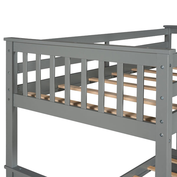English Elm Twin-over-twin Bunk Bed Walnut Finish with Storage Drawers and Convertible Frame LT000265AAE-1