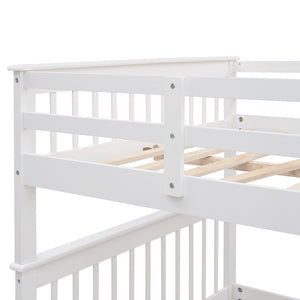 English Elm Stairway Full Over Bunk Bed with Staircase Storage Shelves in White Pine LT100110AAK