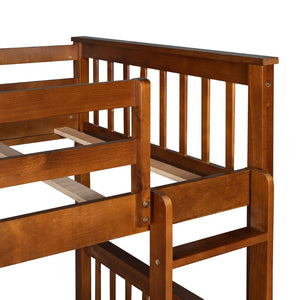 English Elm Twin-over-twin Bunk Bed Walnut Finish with Storage Drawers and Convertible Frame LT000265AAD-1