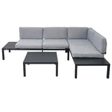 3 Piece Aluminum Alloy Outdoor Set with Sectional Sofa