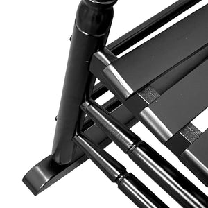 English Elm Balcony Classic Black Wooden Rocking Chair For Porch Relaxation - Sturdy, Comfortable Design W49540382