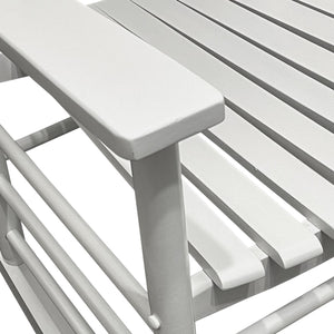 English Elm BALCONY Solid Wood Adult Rocking Chair White — Wide Seat & Armrests, Sturdy Slatted Back, 280lb Capacity W49540379