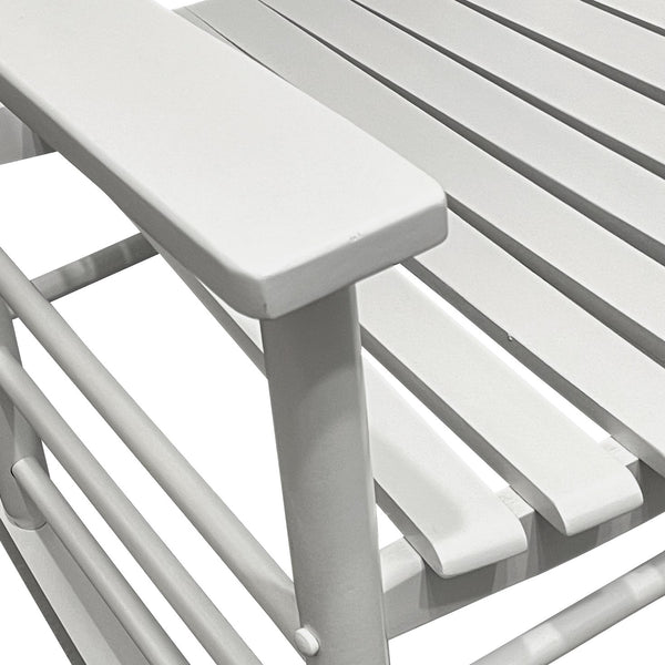 English Elm BALCONY Solid Wood Adult Rocking Chair White — Wide Seat & Armrests, Sturdy Slatted Back, 280lb Capacity W49540379