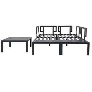 English Elm Topmax Outdoor Aluminum Patio Sectional Set with Integrated End Tables and Coffee Table WF285249AAE