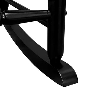 English Elm Balcony Classic Black Wooden Rocking Chair For Porch Relaxation - Sturdy, Comfortable Design W49540382