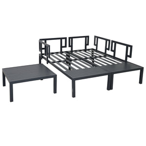 English Elm Topmax Outdoor Aluminum Patio Sectional Set with Integrated End Tables and Coffee Table WF285249AAE