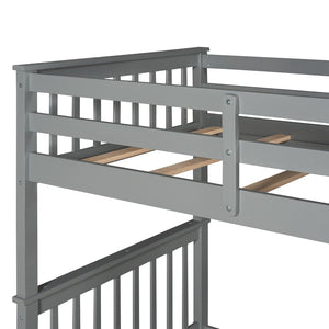 English Elm Twin-over-twin Bunk Bed Walnut Finish with Storage Drawers and Convertible Frame LT000265AAE-1