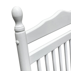 English Elm BALCONY Solid Wood Adult Rocking Chair White — Wide Seat & Armrests, Sturdy Slatted Back, 280lb Capacity W49540379