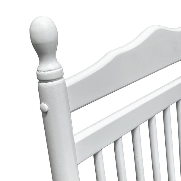 English Elm BALCONY Solid Wood Adult Rocking Chair White — Wide Seat & Armrests, Sturdy Slatted Back, 280lb Capacity W49540379