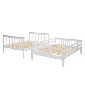 English Elm Stairway Full Over Bunk Bed with Staircase Storage Shelves in White Pine LT100110AAK