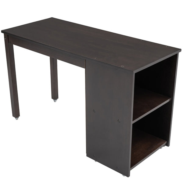 English Elm Low Twin Loft Bed with Rolling Desk Underbed Storage Cabinet Kids Study Space Espresso LT000113AAP-1