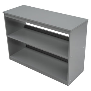 English Elm Low Twin Loft Bed with Rolling Desk Underbed Storage Cabinet Kids Study Space Gray LT000113AAE-1