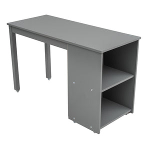 English Elm Low Twin Loft Bed with Rolling Desk Underbed Storage Cabinet Kids Study Space Gray LT000113AAE-1