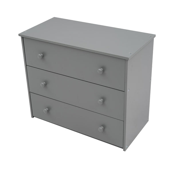 English Elm Low Twin Loft Bed with Rolling Desk Underbed Storage Cabinet Kids Study Space Gray LT000113AAE-1