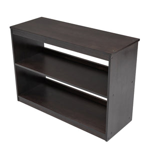 English Elm Low Twin Loft Bed with Rolling Desk Underbed Storage Cabinet Kids Study Space Espresso LT000113AAP