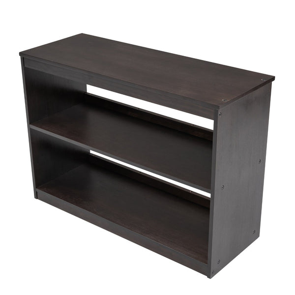 English Elm Low Twin Loft Bed with Rolling Desk Underbed Storage Cabinet Kids Study Space Espresso LT000113AAP