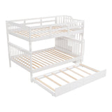 Hearth and Haven Vallerie Full over Full Bunk Bed with Twin size Trundle, Storage and Guard Rail, White