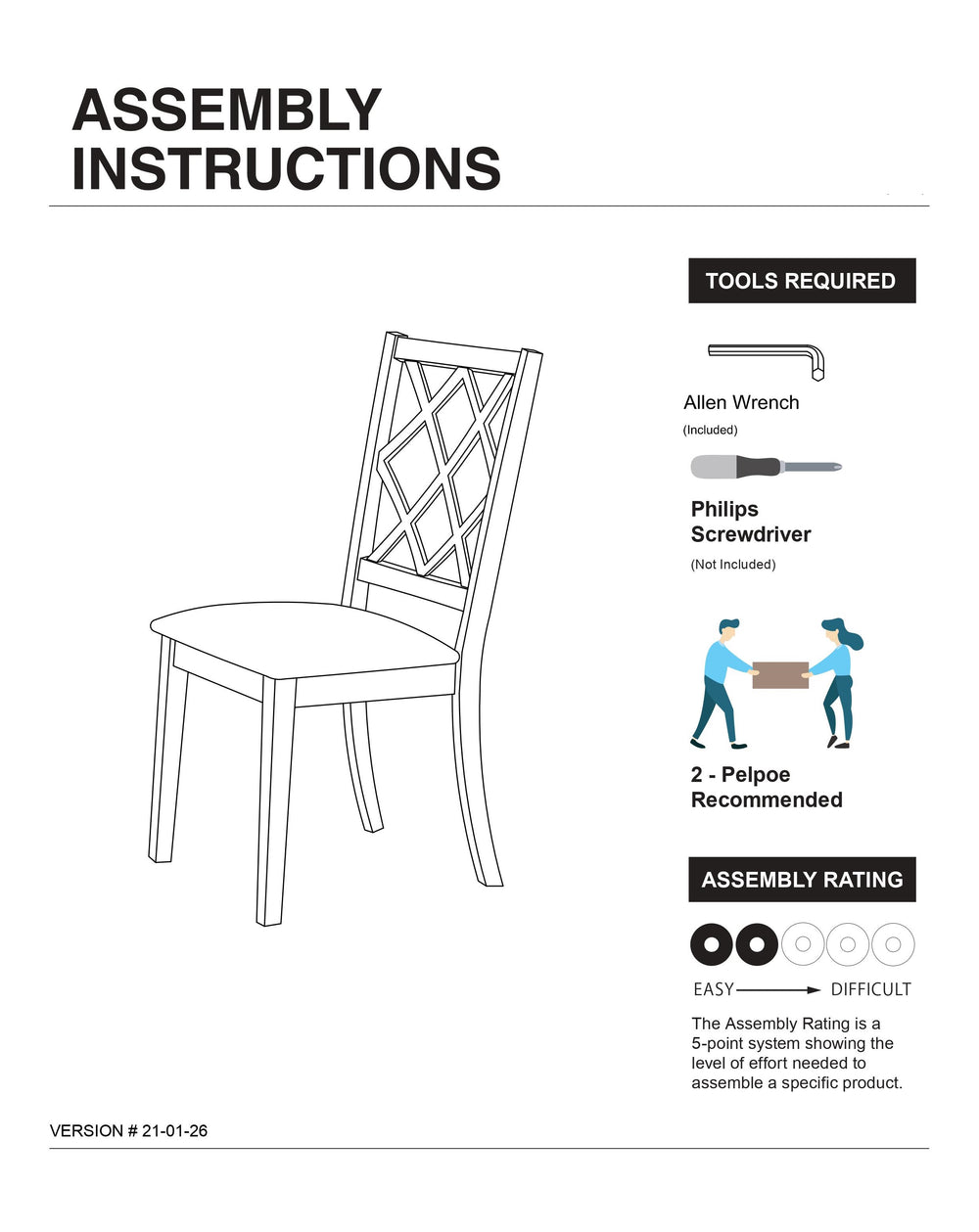 English Elm Antique Criss-Cross Back Solid Wood Side Chairs Set of 2 — Antique White Frame, Gray Cushioned Seats, Transitional Design HS11CM3491SC-ID-AHD